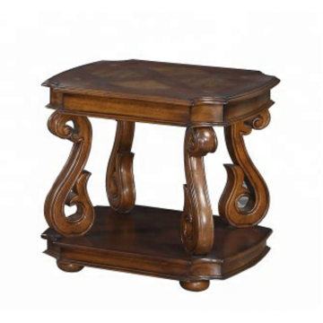 High end luxury home furniture hand carved antique solid wood bed side table for lamp